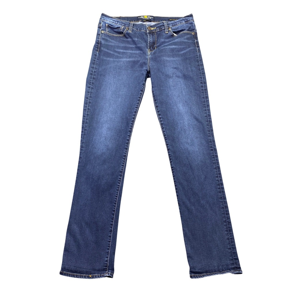 Lucky Brand Brooke Straight Leg Jeans‎ Dark Wash Blue Denim Womens 14/32 Regular